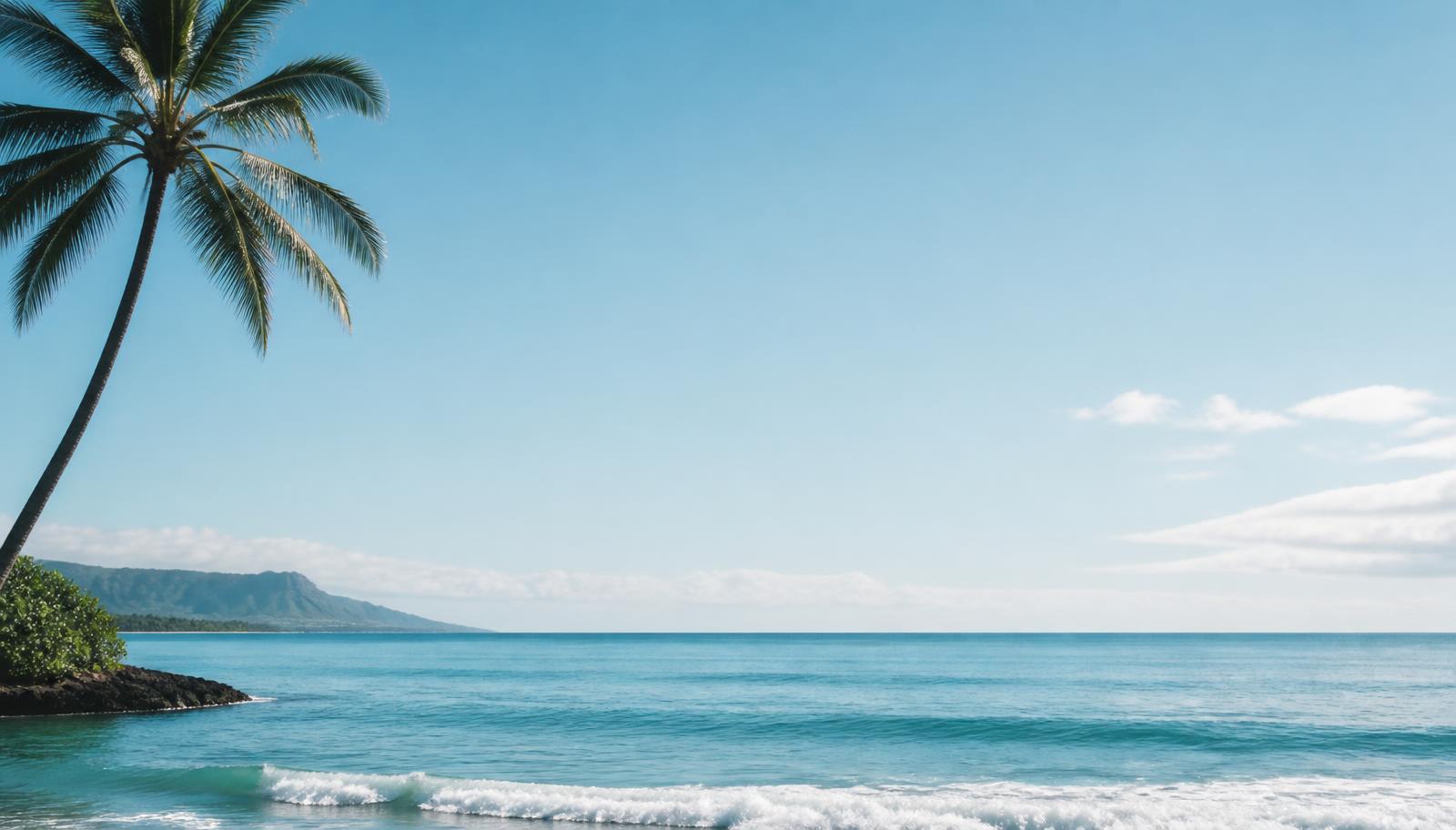 Calm coastline and palm tree representing the unhurried telehealth ADHD counseling Idaho clients receive from Alpha Psychology & Partners